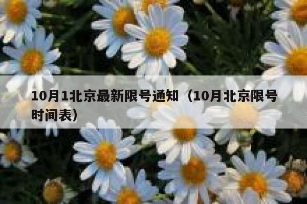10月1北京最新限号通知（10月北京限号时间表） 第1张