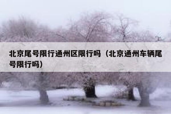 北京尾号限行通州区限行吗（北京通州车辆尾号限行吗） 第1张