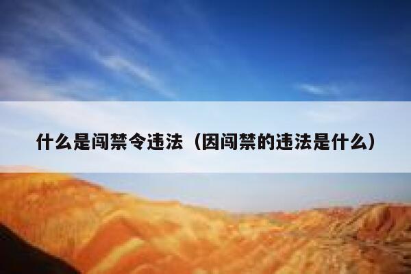什么是闯禁令违法（因闯禁的违法是什么） 第1张