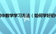 如何学好初中数学学习方法（如何学好初中数学）