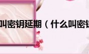 什么叫密钥延期（什么叫密钥）
