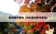 廊坊限号查询（河北廊坊限号查询） - 高通咨询