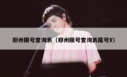 郑州限号查询表（郑州限号查询表尾号X） 