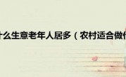 农村适合做什么生意老年人居多（农村适合做什么生意）