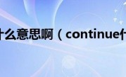 continue什么意思啊（continue什么意思）