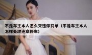 不是车主本人怎么交违停罚单（不是车主本人怎样处理违章停车）