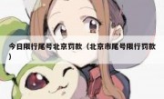 今日限行尾号北京罚款（北京市尾号限行罚款）