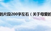 关于母爱的片段200字左右（关于母爱的片段）