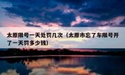 太原限号一天处罚几次（太原市忘了车限号开了一天罚多少钱） 