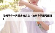 沧州限号一天最多拍几次（沧州今天限号限行） 