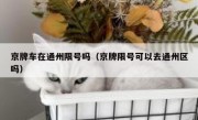 京牌车在通州限号吗（京牌限号可以去通州区吗）