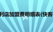 快客便利店加盟费明细表(快客便利)