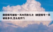 鹤壁限号被拍一天内罚款几次（鹤壁限号一天被拍多次,怎么处罚?） 