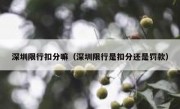 深圳限行扣分嘛（深圳限行是扣分还是罚款） 