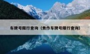 车牌号限行查询（焦作车牌号限行查询） 