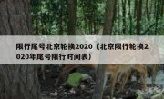 限行尾号北京轮换2020（北京限行轮换2020年尾号限行时间表）