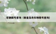 车辆限号查询（秦皇岛市车辆限号查询） 