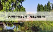 天津限行恢复了吗（天津后天限行） 