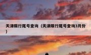 天津限行尾号查询（天津限行尾号查询3月份） 