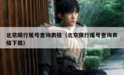 北京限行尾号查询表格（北京限行尾号查询表格下载）