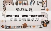 城市限行查询（城市限行查询在哪里查） 