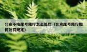 北京不按尾号限行怎么处罚（北京尾号限行如何处罚规定） 