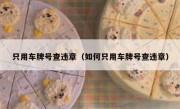 只用车牌号查违章（如何只用车牌号查违章） 