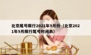 北京尾号限行2021年9月份（北京2021年9月限行尾号时间表）