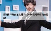 误入限行路段怎么处罚（车辆误闯限行路段处罚）
