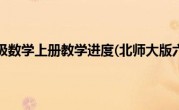 北师大版六年级数学上册教学进度(北师大版六年级数学上册教学反思)
