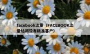 facebook流量（FACEBOOK流量枯竭没有精准客户） 