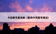 今日限号查询表（查询今天限号情况） 
