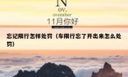 忘记限行怎样处罚（车限行忘了开出来怎么处罚）