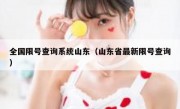 全国限号查询系统山东（山东省最新限号查询） 