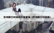 杭州限行时间和范围查询（杭州限行时间表）