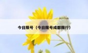 今日限号（今日限号成都限行） 
