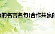 合作共赢的名言名句(合作共赢的名言)