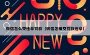 微信怎么交违章罚款（微信怎样交罚款违章） 