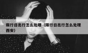 限行日出行怎么处理（限行日出行怎么处理 西安） - 高通咨询