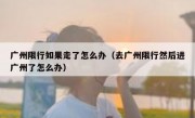 广州限行如果走了怎么办（去广州限行然后进广州了怎么办） 