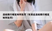 违反限行规定如何处罚（石家庄违反限行规定如何处罚） 