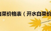 开水白菜价格表（开水白菜价格）