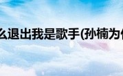 孙楠为什么退出我是歌手(孙楠为什么退出我是歌手)