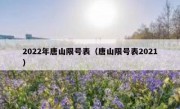 2022年唐山限号表（唐山限号表2021） 