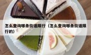 怎么查询哪条街道限行（怎么查询哪条街道限行的） 