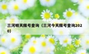 三河明天限号查询（三河今天限号查询2020）