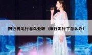 限行日出行怎么处理（限行出行了怎么办）
