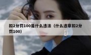 扣2分罚100是什么违法（什么违章扣2分罚100） 