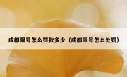 成都限号怎么罚款多少（成都限号怎么处罚） 