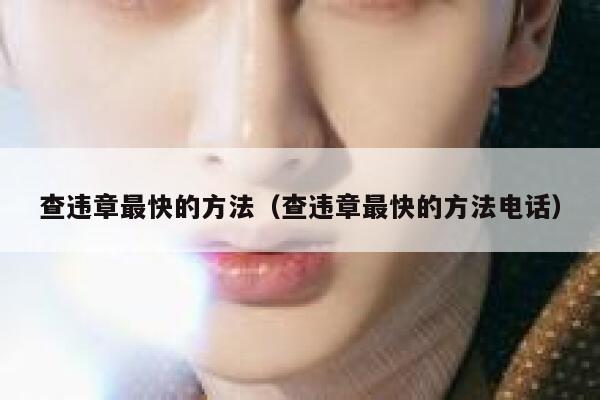 查违章最快的方法（查违章最快的方法电话） 第1张